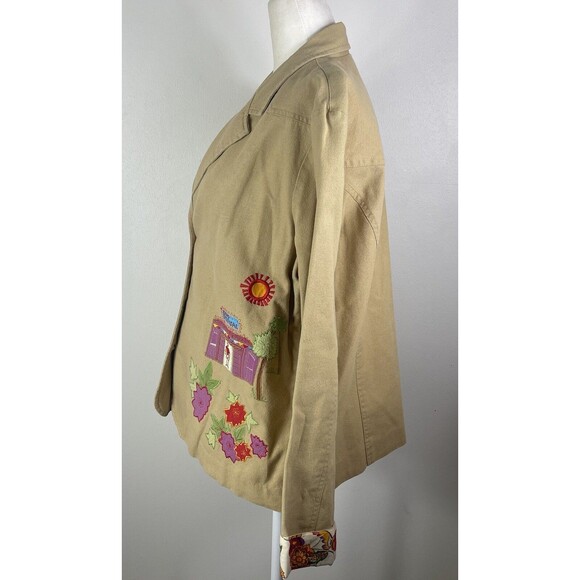Hearts of Palm Women’s Jacket Blazer 14 Embroidered Cottagecore Novelty Artsy - Picture 6 of 15